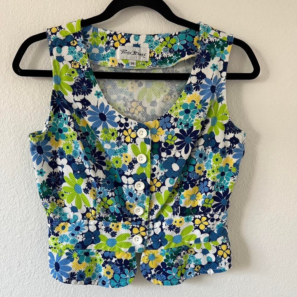 Vintage groovy floral button up